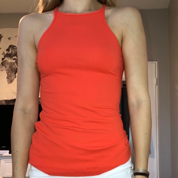 lululemon athletica Tops - 🧡 Lululemon High Neck Bright Orange Tank